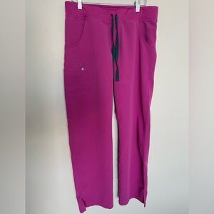 FIG Vibrant Pink Drawstring Scrub Pants